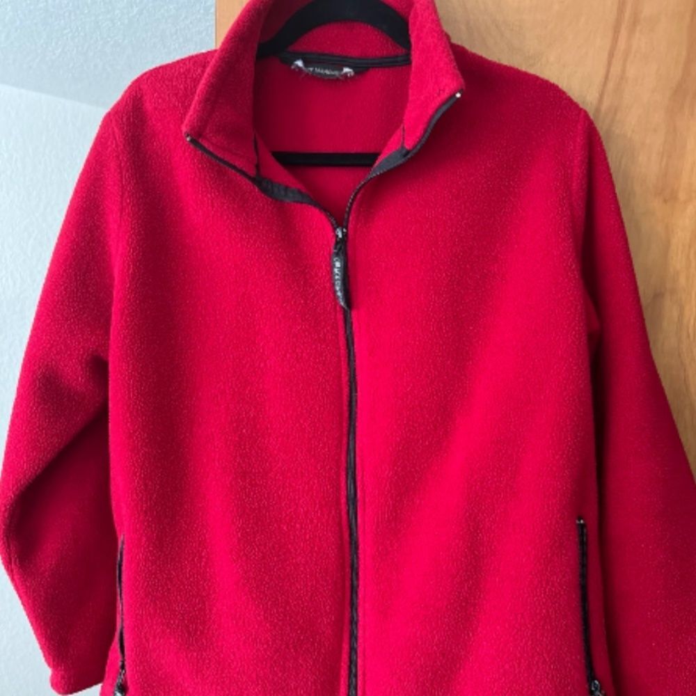 Women's Black Diamond Red Fleece Cozy Outdoor Gorpcore Jacket Large